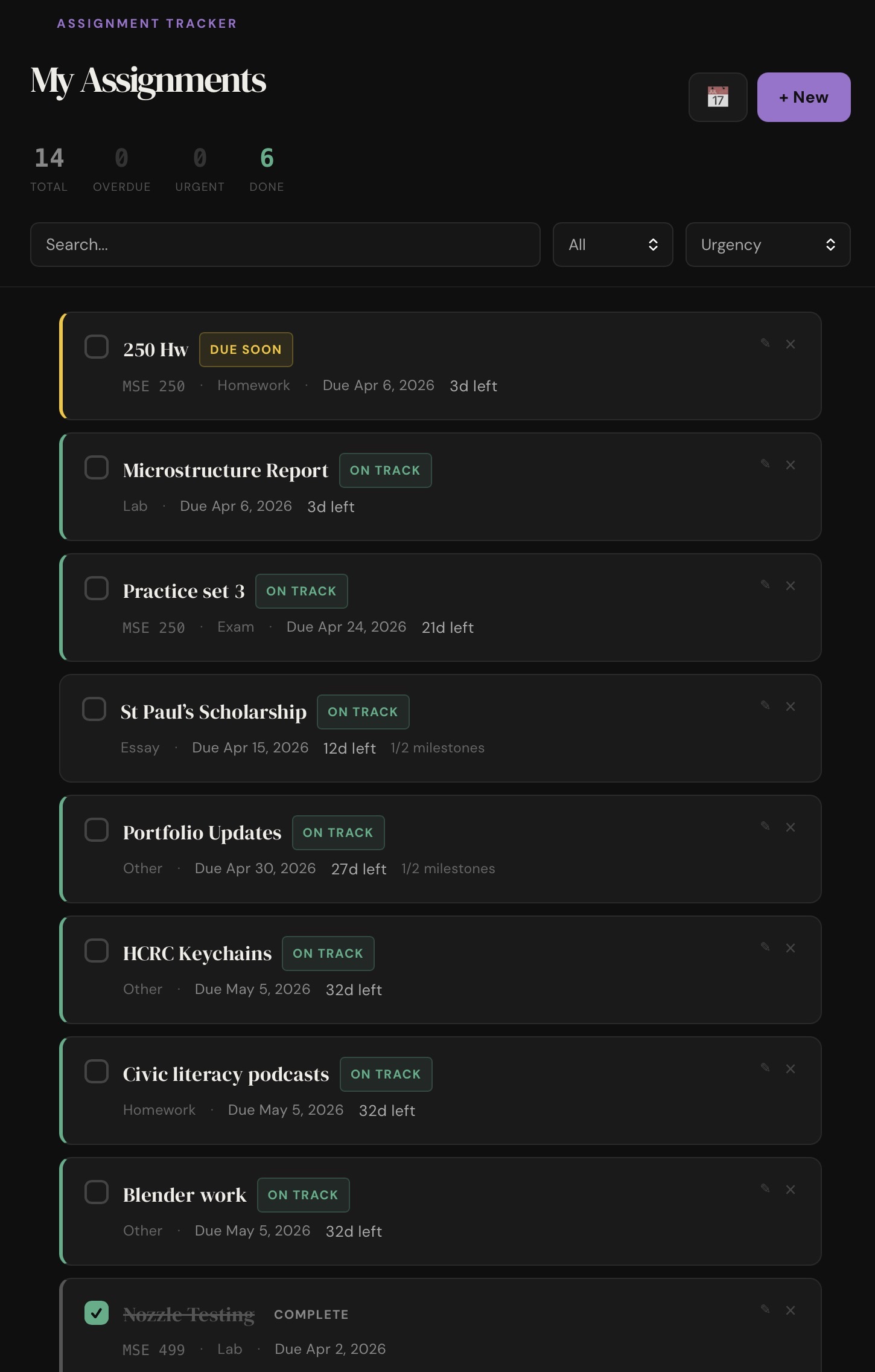 Assignment Tracker